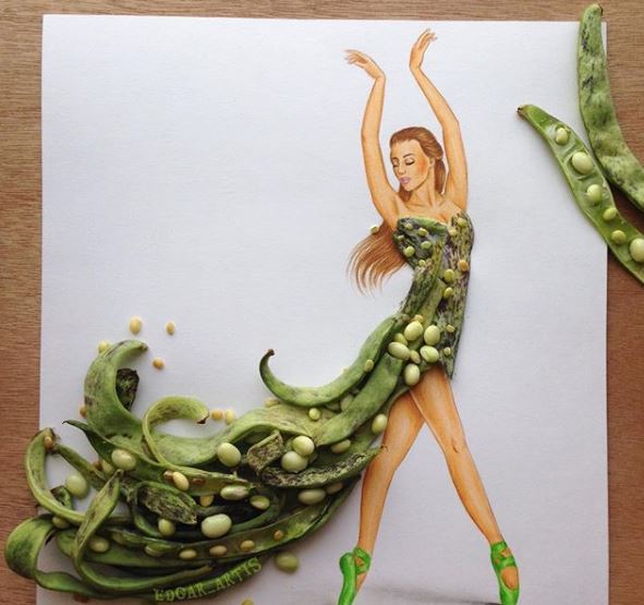 能想像有天穿上食物製成的禮服嗎?