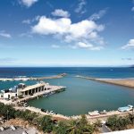 俯瞰欣賞海天一色的海口港漁港風情。 攝影/相 王基守